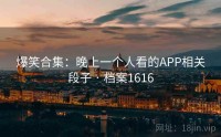 爆笑合集：晚上一个人看的APP相关段子 · 档案1616