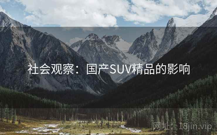 社会观察：国产SUV精品的影响